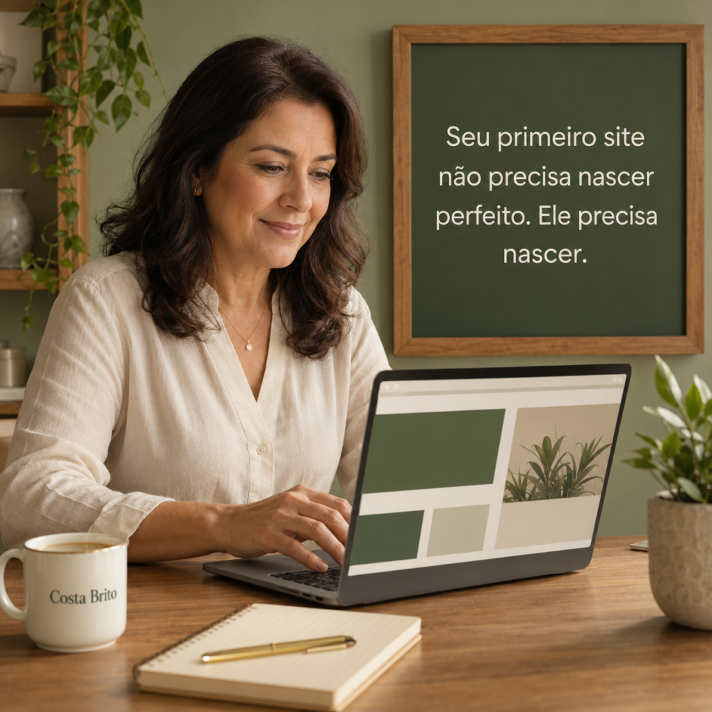 Costa Brito criando seu primeiro site no computador
