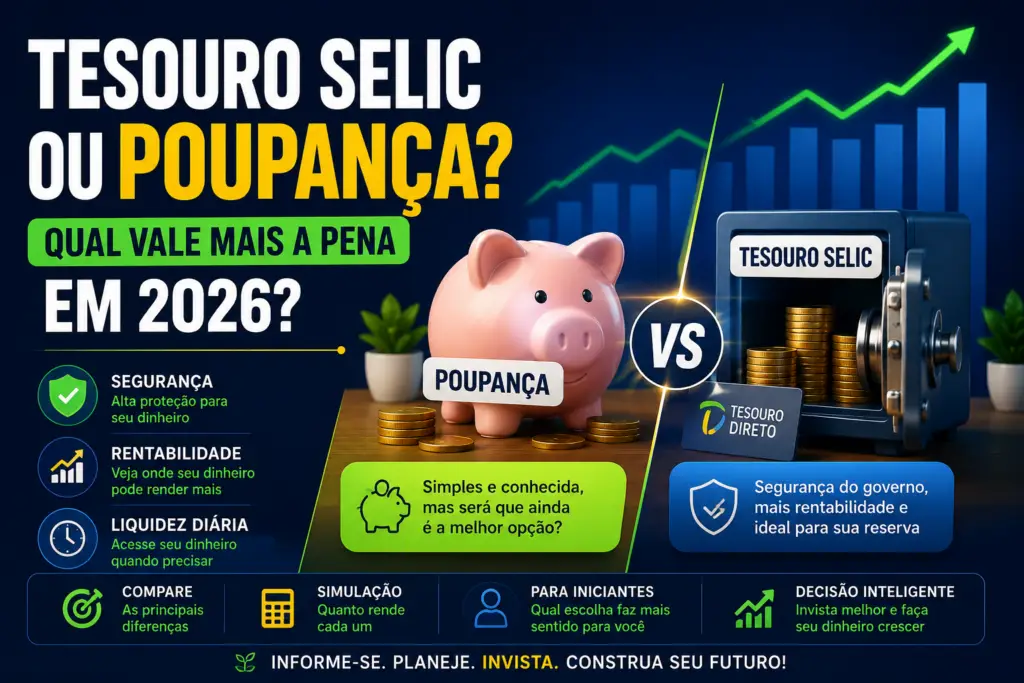 Tesouro Selic ou Poupança: Qual Vale Mais a Pena em 2026?