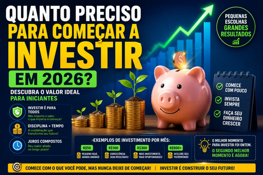 Quanto Preciso Para Começar a Investir em 2026? Descubra o Valor Ideal Para Iniciantes