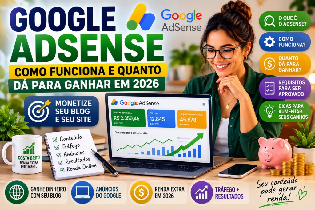 Google AdSense: Como Funciona e Quanto Dá Para Ganhar em 2026