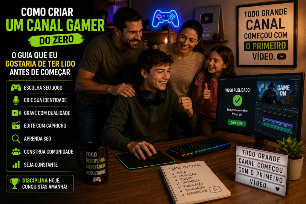 Como Criar um Canal Gamer do Zero: O Guia Que Eu Gostaria de Ter Lido Antes de Começar