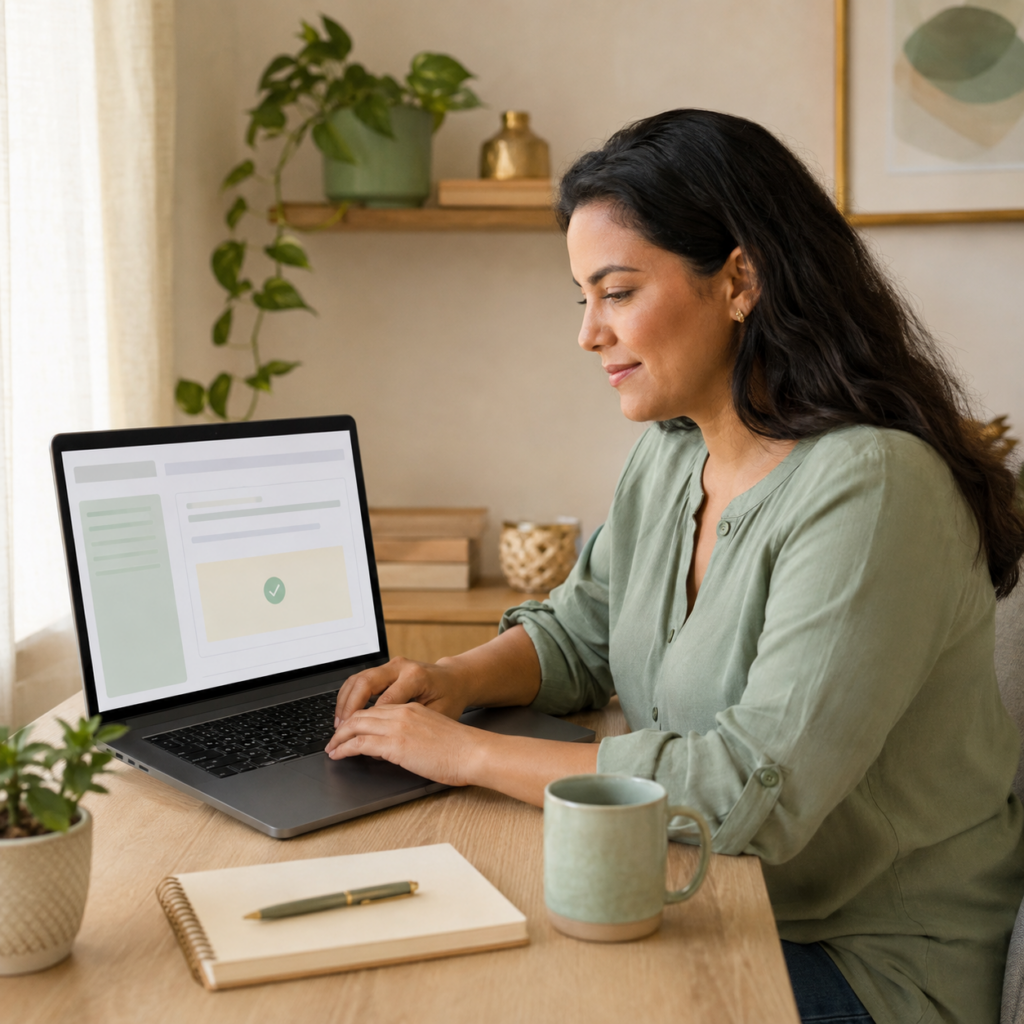 Mulher instalando o código do AdSense no WordPress
